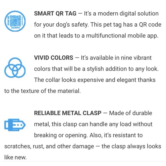 WAUDOG Glamour Leather Dog Collar Purple Medium Smart QR Tag Durable Quality New - Picture 14 of 15